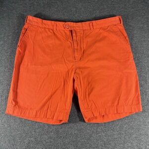 Men's Tehama Orange Chino Shorts Beach Summer Golf Preppy Size 44 💯 Cotton